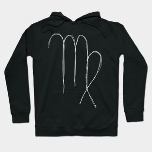 Dark and Gritty Virgo Zodiac Sign (white) Hoodie